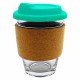 Reusable Coffee Cups - Glass - Carlo Glass Coffee Cup - Cork Band 340ml