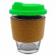 Reusable Coffee Cups - Glass - Carlo Glass Coffee Cup - Cork Band 340ml