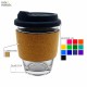 Reusable Coffee Cups - Glass - Carlo Glass Coffee Cup - Cork Band 340ml