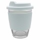 Reusable Coffee Cups - Glass - Carlo Glass Coffee Cup - Silicone Band 340ml