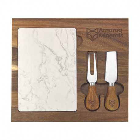 Cheese Gift Sets - Fuzo Marble Cheeseboard & Knife Set