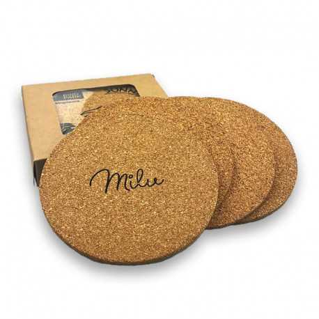 Coasters - Vineyards Cork Coaster Round Set of 4