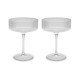 Printed Glasses - Hazel Ribbed Coupe Glasses