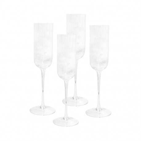 Printed Glasses - Atticus Ribbed Champagne Glasses