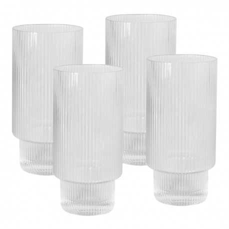 Printed Glasses - Oscar Ribbed Highball Glasses
