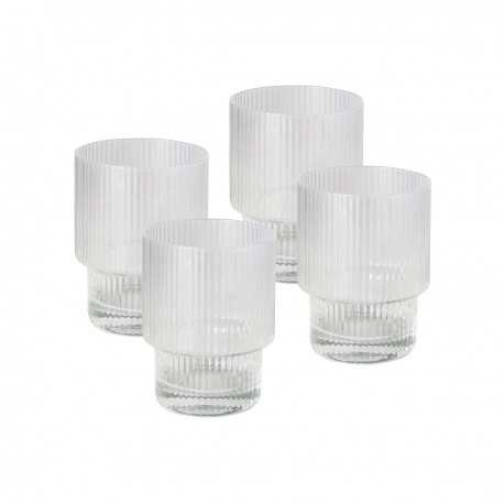 Printed Glasses - Linnea Ribbed Glass Tumbler