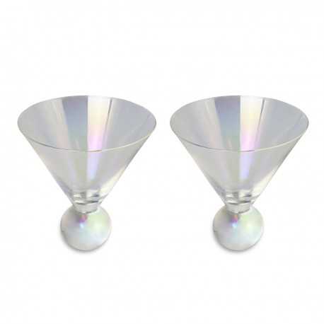 Printed Glasses - Aura Iridescent Martini Glasses