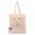 Cotton & Calico Tote Bags - Squiggle Calico bag + Crayon set