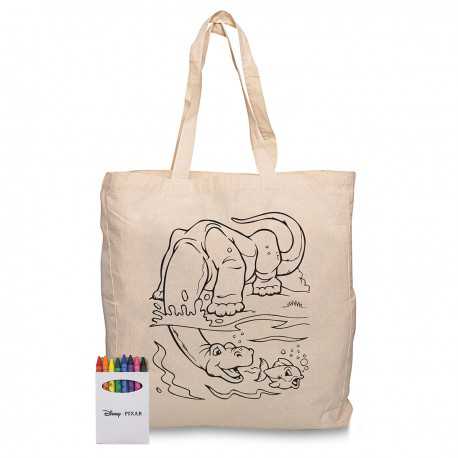 Cotton & Calico Tote Bags - Squiggle Calico bag + Crayon set