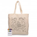 Cotton & Calico Tote Bags - Squiggle Calico bag + Crayon set