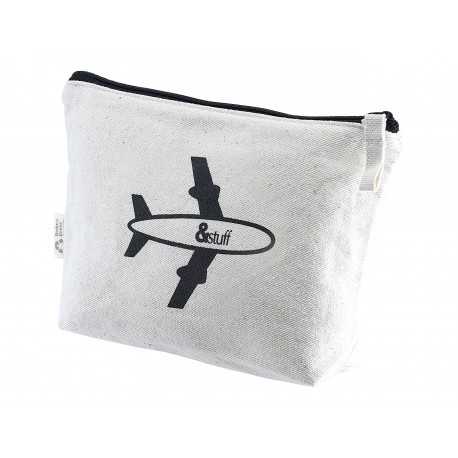 Travel & Trolley Bags - Calico Travel Pouch 14.5cm x22.5cm x5cm
