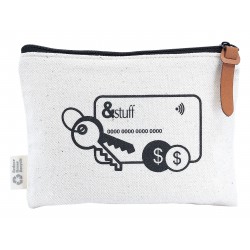 Calico Card & Key Pouch 12.5cm x 17cm