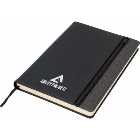 Promotional Journals & Noteboooks - Toronto A5 Notebook,Black/Dark Grey Trim