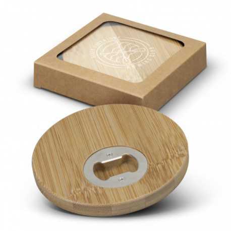 Coasters - Bamboo Bottle Opener Coaster Set of 2 - Round