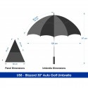 Corporate Umbrellas - Blizzard 30 Auto Golf Umbrella