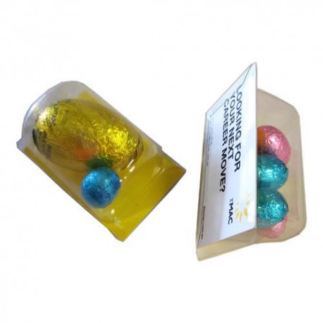 2 Mini Eggs Mini Chocolate Easter Eggs Packed in Biz Card Sleeve