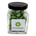 100g Chocolate Beans Packed in Small Glass Square Jars