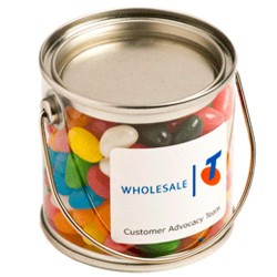 Small PVC Bucket Filled with Jelly Beans 180G (Corp Coloured or Mixed Coloured Jelly Beans)