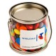 Lollies in Buckets & Jars - Small PVC Bucket Filled with Choc Beans 170G (Mixed Colours)