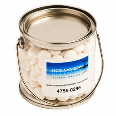 Lollies in Buckets & Jars - Small PVC Bucket Filled with Mints 170G (Chewy Mints)