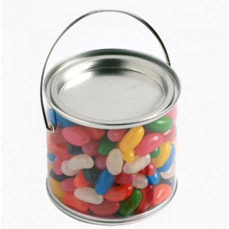 Lollies in Buckets & Jars - Medium Bucket Filled with Jelly Beans 400G (Corp Coloured or Mixed Coloured Jelly Beans)