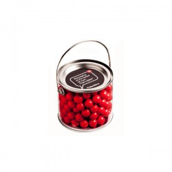 Lollies in Buckets & Jars - Medium PVC Bucket Filled with Orange Choc Drops (Jaffa Look Alike) 420G