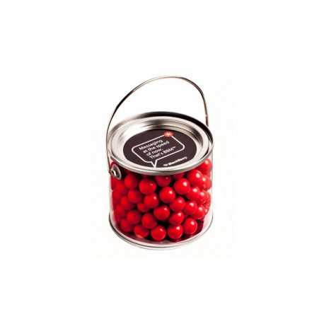 Lollies in Buckets & Jars - Medium PVC Bucket Filled with Orange Choc Drops (Jaffa Look Alike) 420G