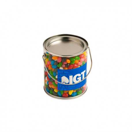 Lollies in Buckets & Jars - Big PVC Bucket Filled with Jelly Beans 950G (Corp Coloured or Mixed Coloured Jelly Beans)