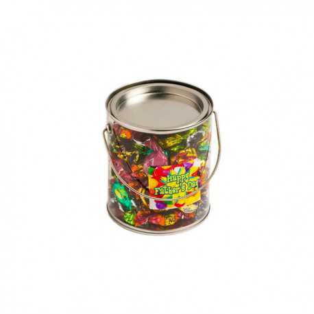 Lollies in Buckets & Jars - Big PVC Bucket Filled with Chocolate Eclairs 450G