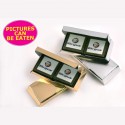 Promotional Chocolates - Picture Chocolate – X2 Milk or Dark Chocolates in Gold or Silver Box