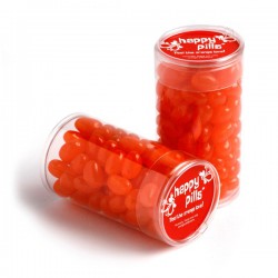 Promotional Jelly Beans - Pet Tube Filled with Jelly Beans 100G (Mixed Colours or Corporate Colours)