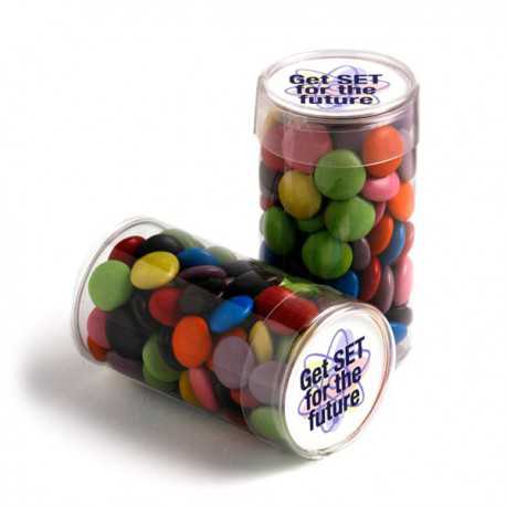 Pet Tube Filled with Choc Beans 100G (Mixed Colours)