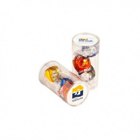 Promotional Lollies - Pet Tube Filled with Lindor Balls X 3