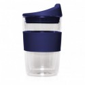 Reusable Coffee Cups - 300ml Double Walled Glass Cup 2 Go