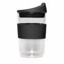 Reusable Coffee Cups - 300ml Double Walled Glass Cup 2 Go