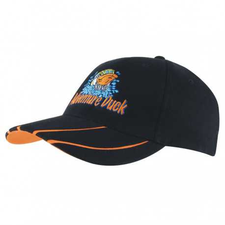 Caps - Brushed Heavy Cotton Cap with Hi-Vis Laminated Two-Tone Peak