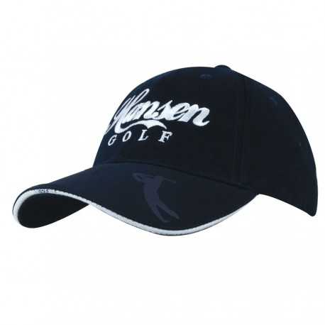 Caps - Brushed Heavy Cotton Cap with Embossed Pu Peak