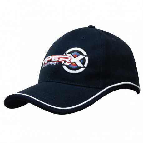 Caps - Brushed Heavy Cotton Cap with Piping On Peak & Crown
