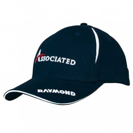 Caps - Brushed Heavy Cotton Cap with Crown Inserts & Sandwich