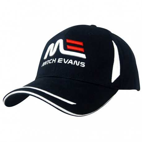Caps - Brushed Heavy Cotton Cap with Crown Inserts, Peak Trim & Sandwich