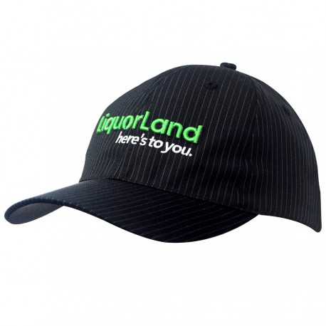 Caps - Heavy Cotton Cap with Woven Pinstripe