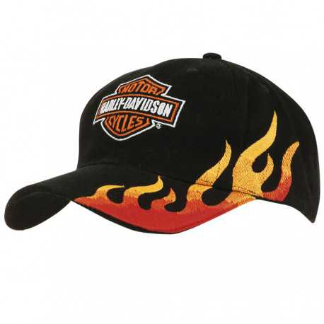 Caps - Brushed Heavy Cotton Cap with Flame Embroidery