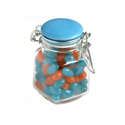 Jelly Beans in Glass Clip Lock Jar 80G (Mixed Colours or Corporate Colours)