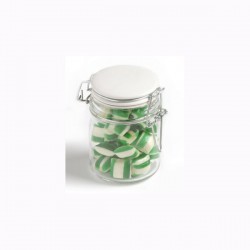 Corporate Coloured Humbugs in Glass Clip Lock Jar 160G