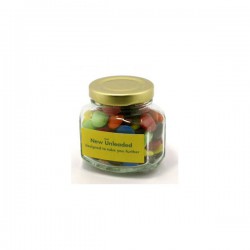 Choc Beans in Glass Squexagonal Jar 90G (Mixed Colours)