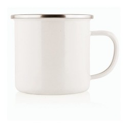 Coffee Mugs - 8cm Enamel Cup w/Stainless Rim