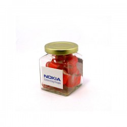 Lollies in Buckets & Jars - Personalised Rock Candy in Glass Square Jar