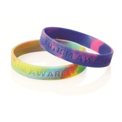 Multi-coloured Debossed Silicone Wristband