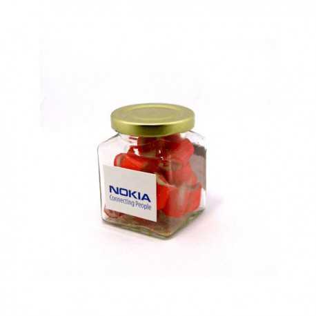 Lollies in Buckets & Jars - Personalised Rock Candy in Glass Square Jar