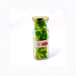 Lollies in Buckets & Jars - Corporate Coloured Humbugs in Glass Tall Jar 180G
